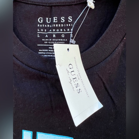 NWT GUESS Black Shirt size Large‎ - Picture 2 of 4